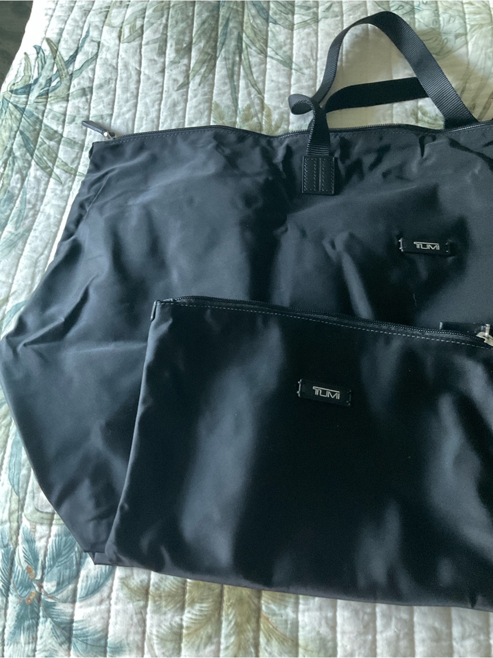 TUMI Voyager Packable Black Nylon Tote Bag